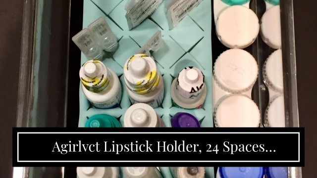 'Agirlvct Lipstick Holder, 24 Spaces Silicone Cosmetic Brush Organizer Storage,Lipgloss Display...'