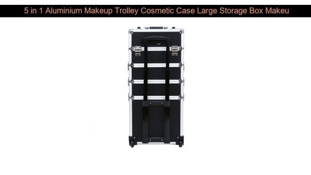 '5 in 1 Aluminium Makeup Trolley Cosmetic Case Large Storage Box Makeup Nail Art Beauty Cosmetic Va'