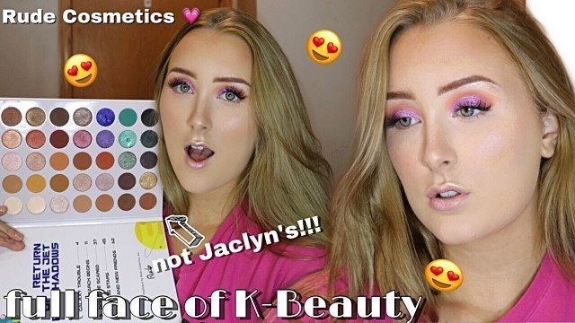 'Full Face Of K-Beauty Tested!!! | Rude Cosmetics | Hannah Garske'