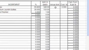 'Cosmetic Chemist Tips - Creating a formulation spreadsheet'