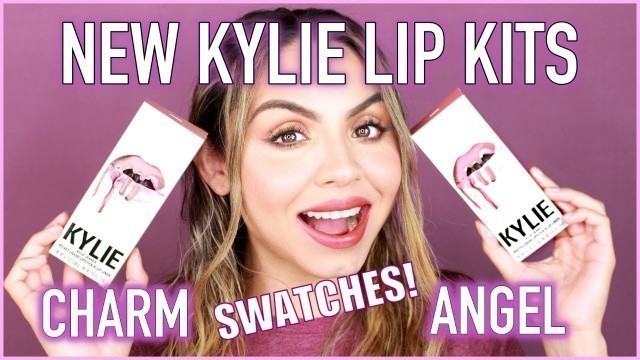 'NEW KYLIE LIP KITS ANGEL AND VELVET CHARM SWATCHES + COMPARISONS'