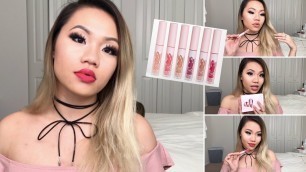 'Kylie Cosmetics Mini Velvet Liquid Lipsticks Review, Lip Swatches, Comparisons, & My Cat'