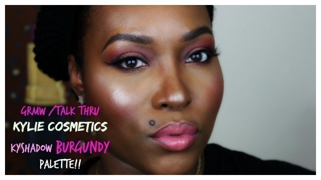 'KYLIE COSMETICS KYSHADOW BURGUNDY PALETTE | TALK THRU | GRWM|   BEAU\'D BY D.BEASLEY'