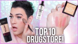 'THE TOP 10 MAKEUP PRODUCTS AT THE DRUGSTORE! | Manny MUA'