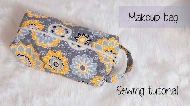 'Quilted makeup/travel bag sewing tutorial'