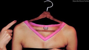 'Makeup artist transforms into a headless body on a hanger'