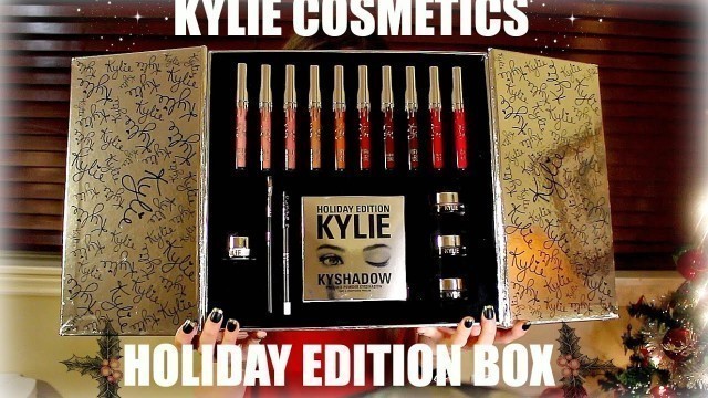 'UNBOXING/SWATCHES of Kylie Cosmetics Holiday Edition Box! | kathyywood'