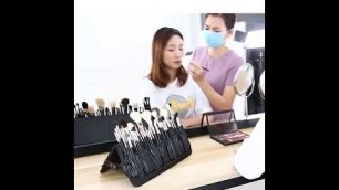 'Rownyeon Professional Makeup Brushes Organizer Bag Makeup Artist Cosmetic Case Leather Makeu Reviews'