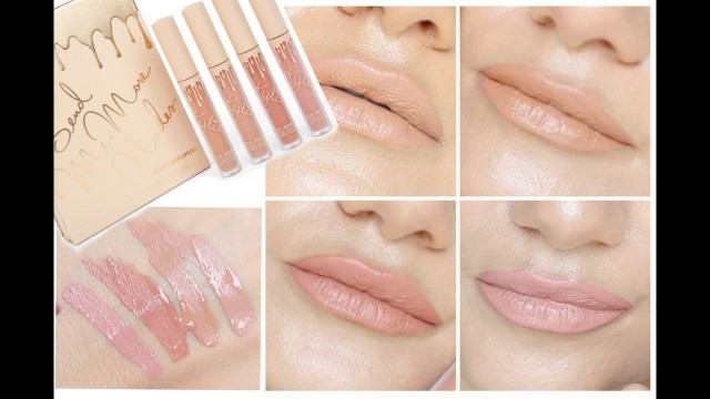 'Kylie Cosmetics \'Send Me More Nudes\' Velvet Liquid Lipstick SWATCHES + TRY ON'