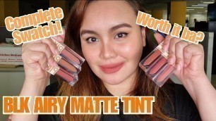 BLK COSMETICS AIRY MATTE TINT | Lipswatch & Wear Test Review