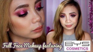 'FULL FACE OF MAKEUP ft. BYS COSMETICS (BERRY GLAM LOOK) | Cheska Aguiluz'