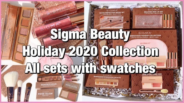 'Sigma Beauty Rendezvous Holiday 2020 Collection | Unboxing ALL SETS + SWATCHES Holiday Makeup Series'