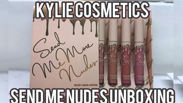 'KYLIE COSMETICS SEND ME NUDES VELVET UNBOXING & SWATCHES'