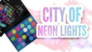 'PALETA DE SOMBRAS CITY OF NEON LIGHTS / RUDE COSMETICS / SWATCHES / EYESHADOW & PRESSED PIGMENT'