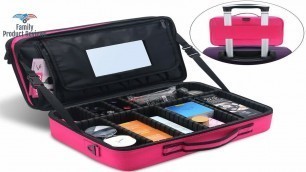 'Professional Cosmetic Organizer Makeup Train Case with Mirror 2 Layer Large Size Make Up Artist Box'