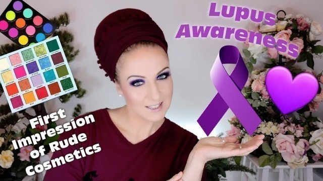 'Purple Smokey Halo Eye | Lupus Awareness Month | First Impression Of Rude Cosmetics'