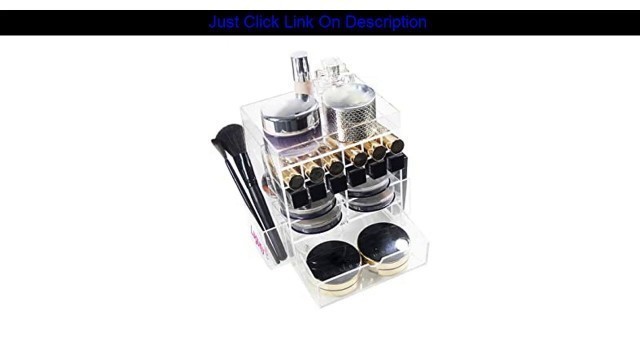 'Slide LUGUNU Handcrafted Tabletop Lipstick Brushes Makeup Organizer Holder Spinning Acrylic Cosmeti'