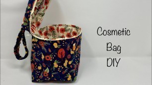 'Cosmetics Bag With Zipper Sewing Tutorial DIY'