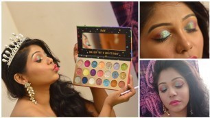 'Honest review on Rude cosmetics pressed glitter eyeshadow review swatches  tutorial india'