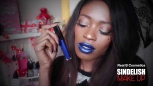 'Blue fusion. Real b Cosmetics. Liquid lipstick cream'