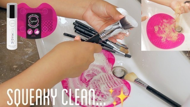 'SQUEAKY CLEAN MAKEUP BRUSHES ft SIGMA BEAUTY SPA MAT & SIGMAGIC BRUSH SHAMPOO'