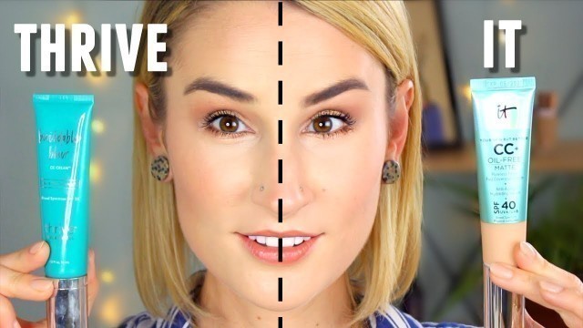 THRIVE CAUSEMETICS vs IT COSMETICS MATTE | CC Cream Wear Test + Review | SIDE-BY-SIDE COMPARISON