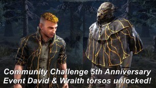 'Dead By Daylight| David & Wraith 5th anniversary torso cosmetics unlocked! A couple of golden bros!'