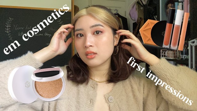 'em cosmetics first impressions! daydream cushion + faded clementine collection'