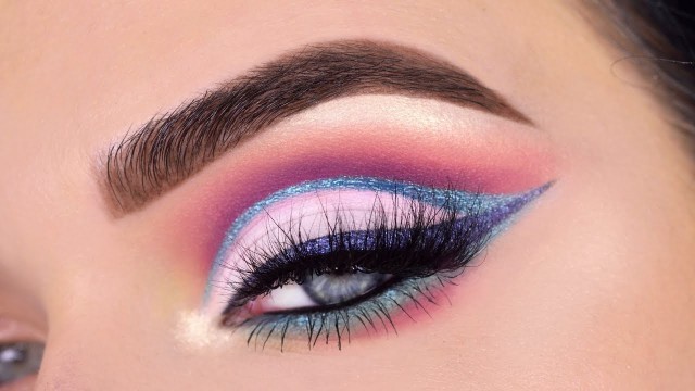 'Colorful Cut Crease Eye Makeup Tutorial | ABH Riviera Palette'