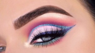 'Colorful Cut Crease Eye Makeup Tutorial | ABH Riviera Palette'