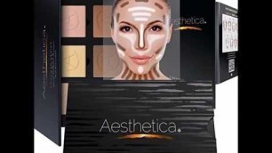 'Aesthetica Cosmetics Contour and Highlighting Powder Foundation Palette   Contouring Makeup Kit; Eas'