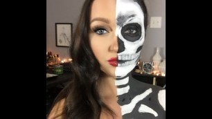 'Half n Half Glam Skeleton Tutorial (Halloween)'