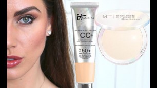 TESTED FOR 12 HOURS: It Cosmetics CC Cream Illuminating SPF 50 & Bye Bye Pores Illuminating Powder!