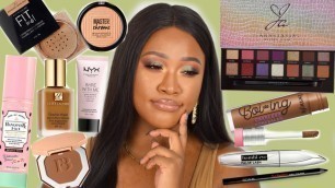 'FULL FACE TESTING NEW MAKEUP! ABH X JACKIE AINA,TOO FACED, FENTY, MAYBELLINE, BENEFIT & MORE...'