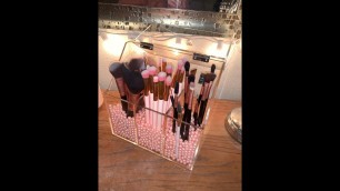 'Newslly Clear Acrylic Makeup Organizer with 3 Brush Holder Compartment and Dustproof Lid, Cosme...'