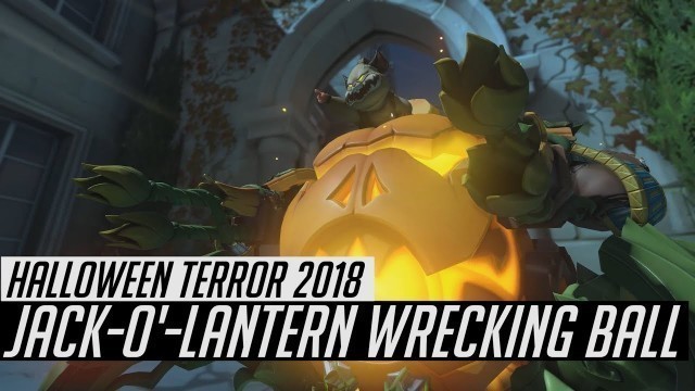 'Overwatch | JACK-O\'-LANTERN Wrecking Ball Skin Spotlight | All Cosmetics & Gameplay'