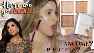 'JACLYN COSMETICS HOLIDAY COLLECTION REVIEW VS LANCOME + BECCA Highlighters Palettes Mood Powders'