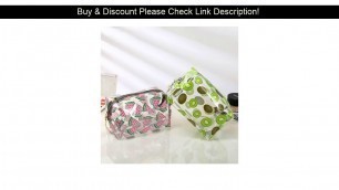 'Deal  New Cute Fruit Flower Makeup Bag Waterproof Transparent PVC Zipper Cosmetic Bag Travel Toilet'