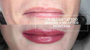 'Lip Blush Tattoo Before and after montage'