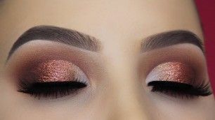 'Affordable Classic Brown Glitter Eye Makeup Tutorial'