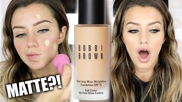 'NEW BOBBI BROWN SKIN LONGWEAR FOUNDATION for Oily Skin?! 9 Hour Wear Test | Jazzi Filipek'