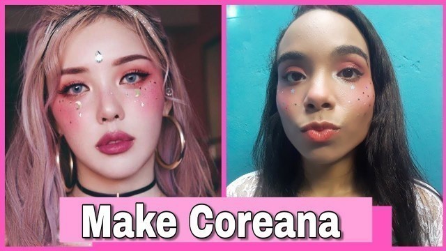 'Imitei um tutorial de make coreana da pony makeup.'