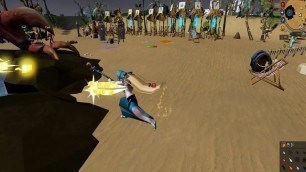 '(RS3) Runescape 2018 Beach Event - Bucket Staff Token Cosmetic Override - BONUS: Clawdia  (CC)'