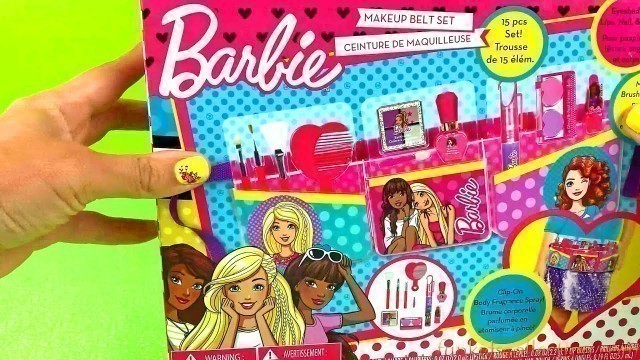 'Barbie Makeup Belt Set 15 pcs | Barbie Eyeshadow Lips Nail Body Makeup Brushes and more'