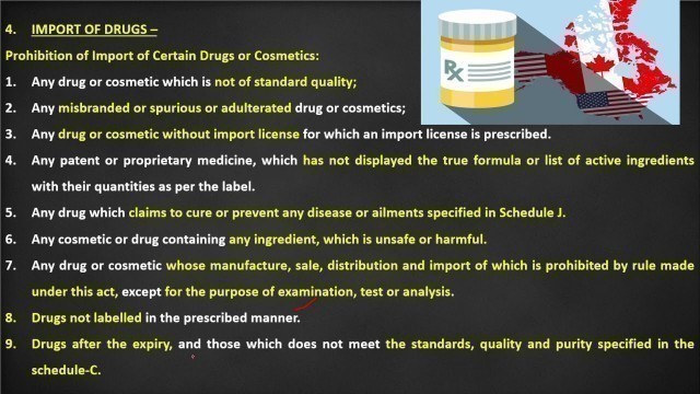 'Drug & Cosmetic act 1940 & its rule 1945, Part-3 (Import of drugs,Offences and penalties)'