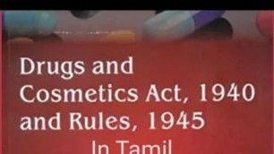 'Drug and cosmetics act in tamil'