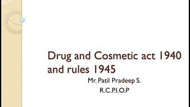 'All schedule act in 1940 to 1945  What are the Schedules under Drug & Cosmetic Act, A to Z schedule'