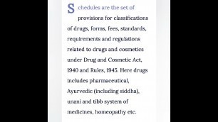 'Schedule of drugs#Schedule to Drug & Cosmetic Rules#Study time with me'