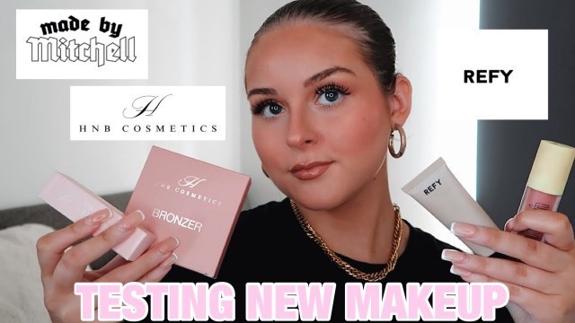 'TRYING INFLUENCER MAKEUP BRANDS | HNB COSMETICS, REFY & MORE'