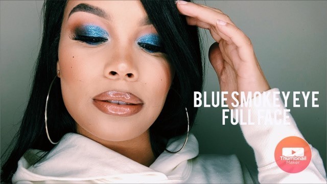 'Blue Smokey Eye  x Jordyn Woods Makeup x Full Face Makeup Tutorial'